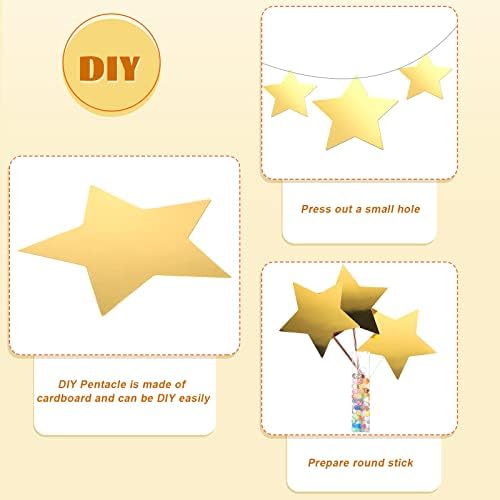 Frienda 6x5ft Movie Photo Backdrop with Red Carpet Runner and Star Cutouts