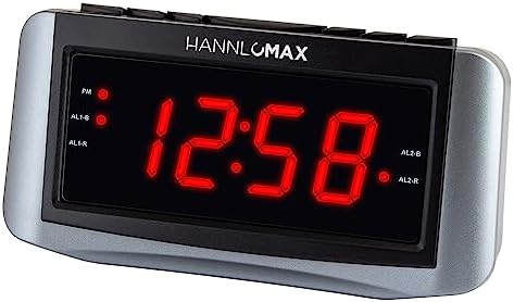 HANNLOMAX HX-117CR Alarm Clock with Dual Alarms and Radio