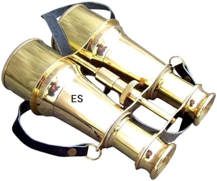 Nautical Victorian Brass Monocular Telescope with Leather Belt Case