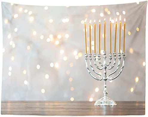 9x6ft Fabric Hanukkah Backdrop with Blurred Lights