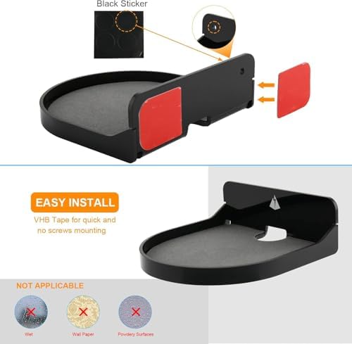 TXEsign 2 Pack 5 Inch Floating Shelves Black