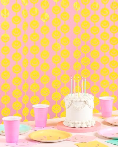 Xo Fetti Smiley Foil Curtains Set of 2 Yellow
