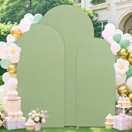 Sage Green Arch Cover Set of 3 for Weddings and Parties