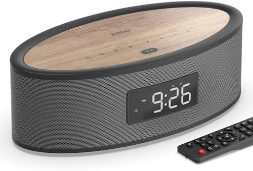 KEiiD Bluetooth Clock Radio Speaker with Dual Alarms and FM Radio