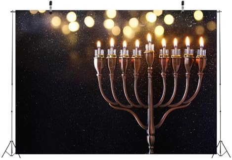 BELECO 8x6ft Hanukkah Backdrop with Menorah 1