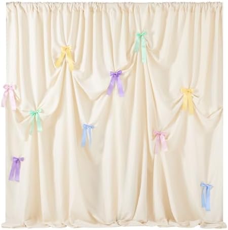 Ivory Backdrop Curtain 58x8ft Wedding Event Decor