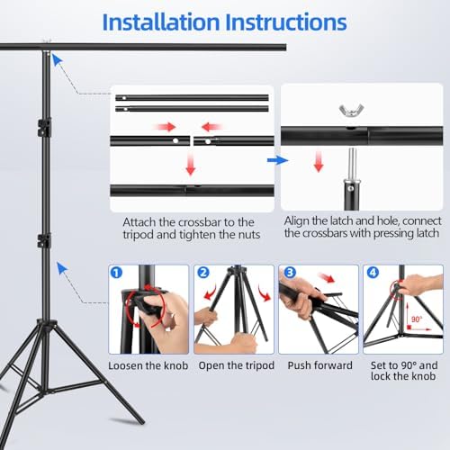 Hemmotop 7x5 ft T-Shape Photo Backdrop Stand