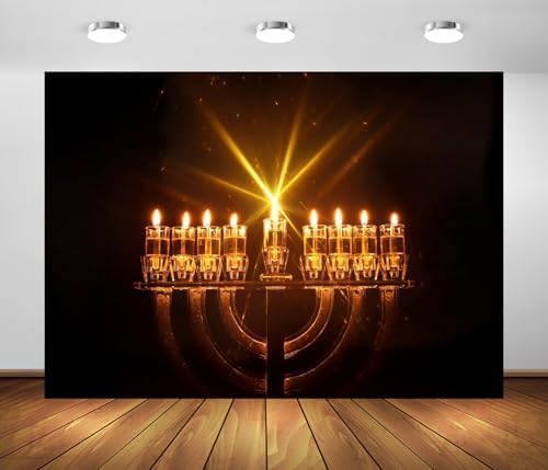 BELECO 8x6ft Hanukkah Backdrop with Menorah