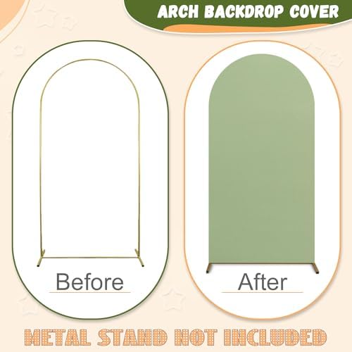 Sage Green Arch Cover Set of 3 for Weddings and Parties