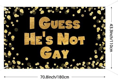 Lofaris Funny Bachelor Party Banner - Extra Large Gold Glitter and Black Backdrop