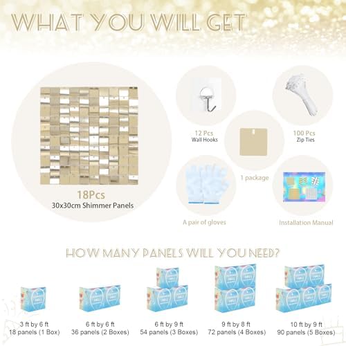 Shimmer Backdrop Light Gold Square 3ftx6ft for Events