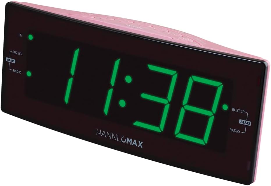 HANNLOMAX HX-163CR Alarm Clock Radio with Dual Alarm and Jumbo Display