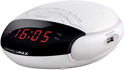 HANNLOMAX HX-200 Alarm Clock Radio with Dual Alarm and USB Charging