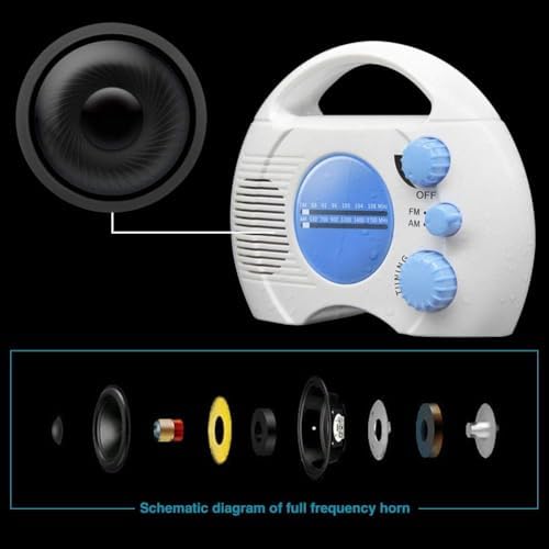 Portable Shower Radio with AMFM and Waterproof Design