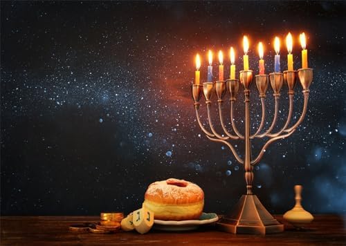 BELECO 8x6ft Hanukkah Backdrop Photo Studio Decorations