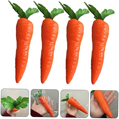 4pcs Lifelike Simulation Carrots Artificial Vegetable Decor Posing Props