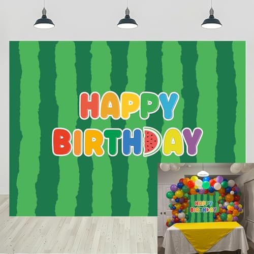 Cartoon Melon Birthday Backdrop 5x3FT Watermelon Theme Party Decor
