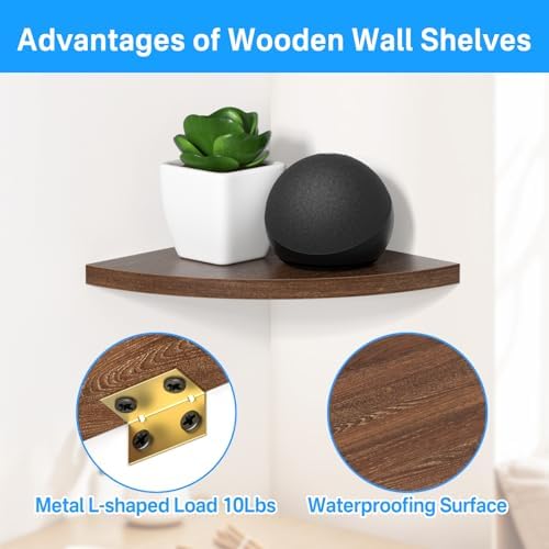 Corner Speaker Shelf for Small Speakers Set of 2