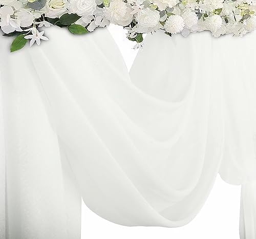 20ft White Sheer Wedding Arch Draping Fabric