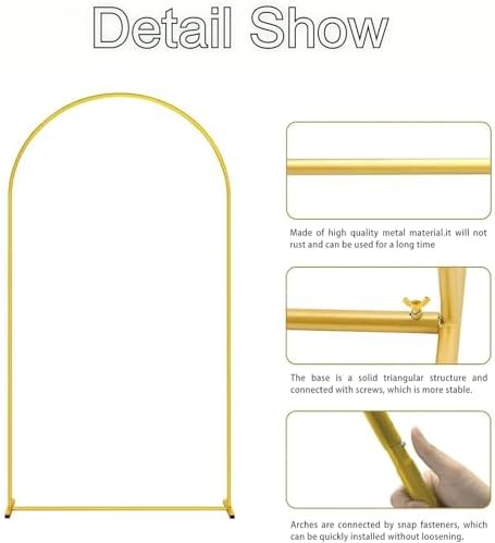Golden Metal Balloon Arch Stand 72FT for Weddings and Parties