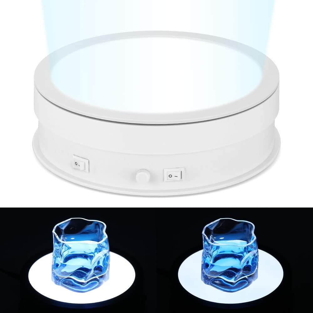 Rotating Display Stand with LED Light - 79in 44lb 360 Degree Turntable