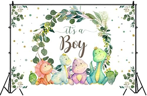 6x4ft Cartoon Dinosaur Baby Shower Backdrop