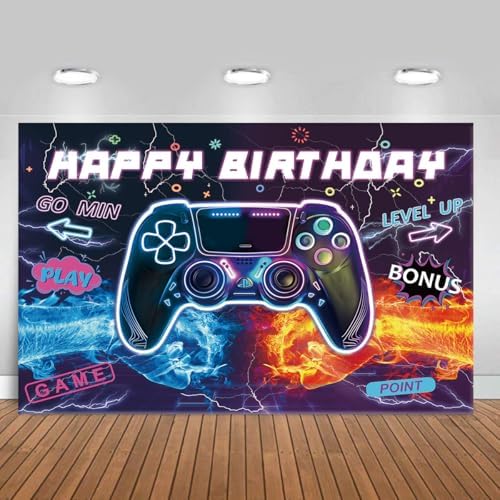 Game Machine Happy Birthday Backdrop Cloth for Parties