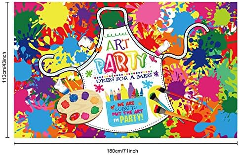 Art Paint Party Backdrop with Hanging Ribbon