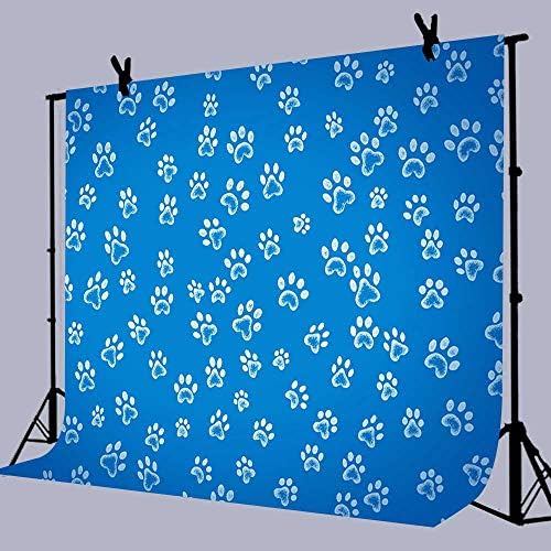 Dog Footprints Backdrops for Photo Booth 5x3ft Blue Print Patrol