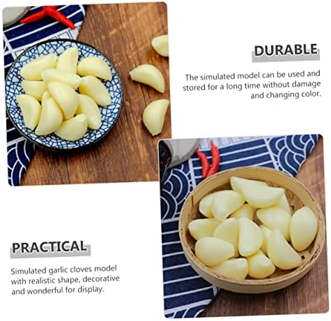Mobestech 10pcs Realistic Artificial Garlic Cloves Posing Props