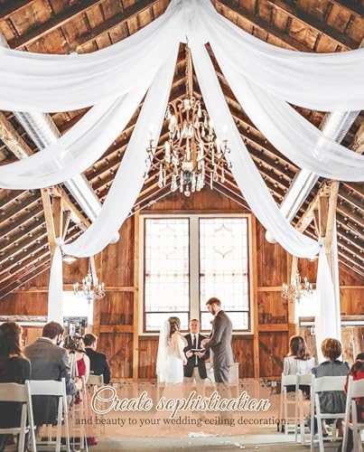 6 Panels White Ceiling Drapes Wedding Decorations