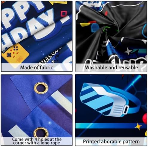 Video Game Birthday Decorations Banner 71x43 Inch
