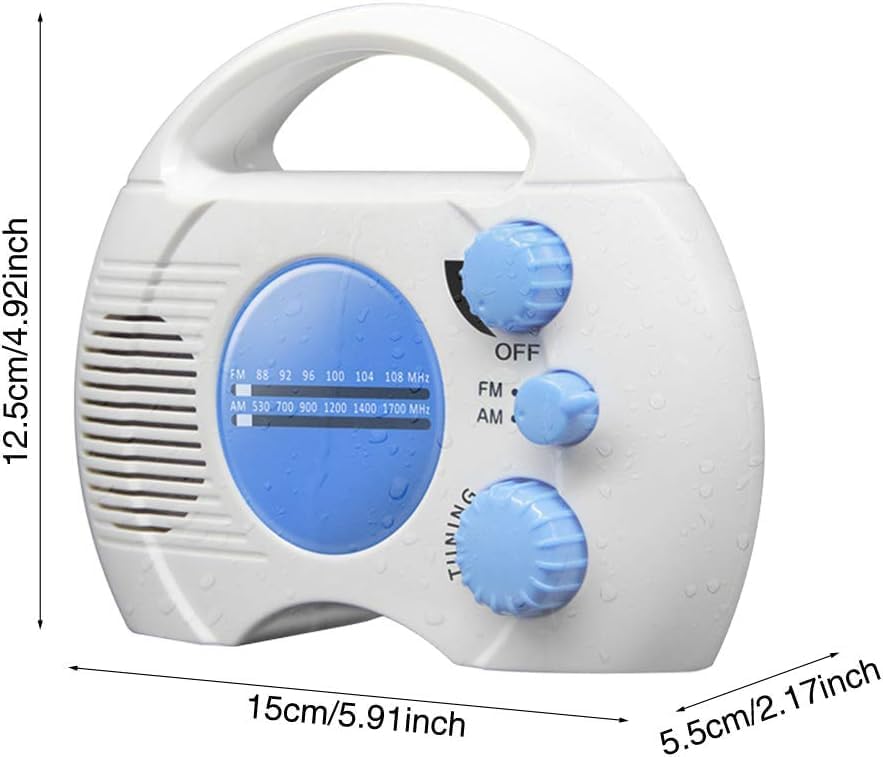 Portable Shower Radio with AMFM and Waterproof Design