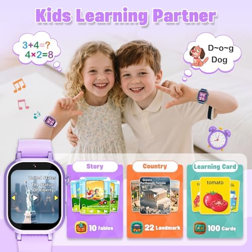 Kids Waterproof Smart Watch with HD Camera and 39 Puzzle Games