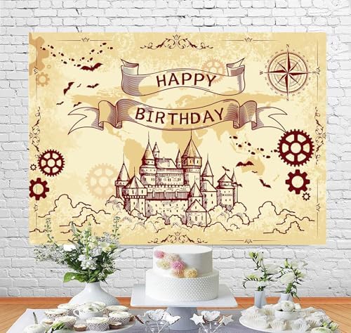 Wizard Birthday Backdrop Banner Boys Girls Party Decorations 7x5ft