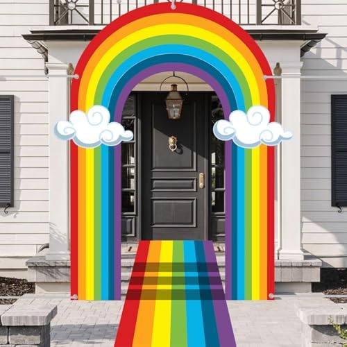 Rainbow Door Banner Floor Runner Entryway Decor