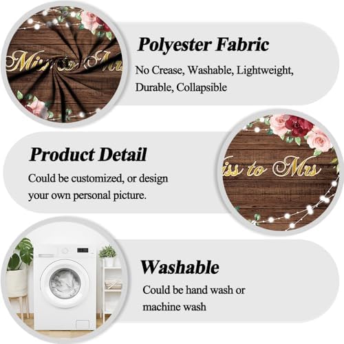 10x8ft Fabric Backdrop for Bridal Shower and Wedding Photography