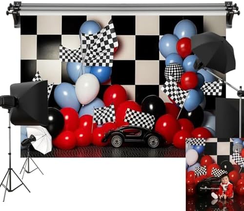 Kate Race Boy Birthday Balloons Photography Backdrop 10x65ft