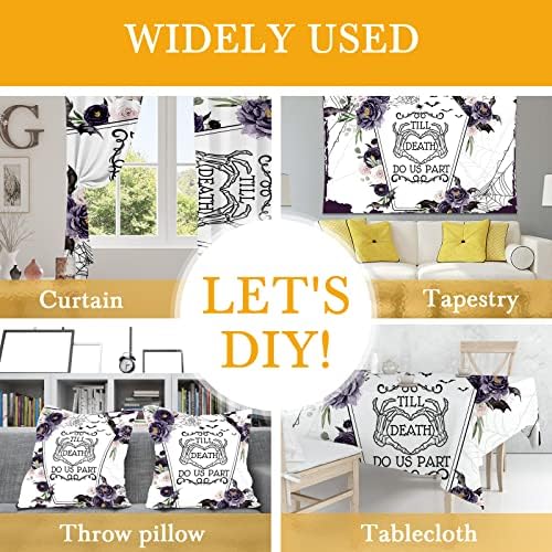 Mocsicka Till Death Do Us Part Halloween Wedding Backdrop - Purple 7x5ft