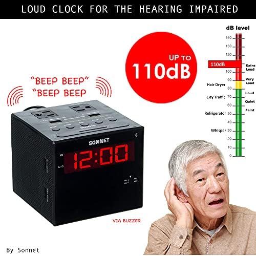 Sonnet Alarm Clock Charging Station with Bluetooth and AMFM Radio