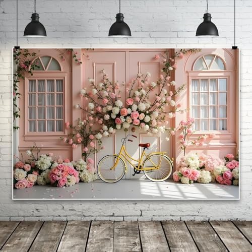 Leowefowa 12x8ft Spring Pink Flowers Backdrop