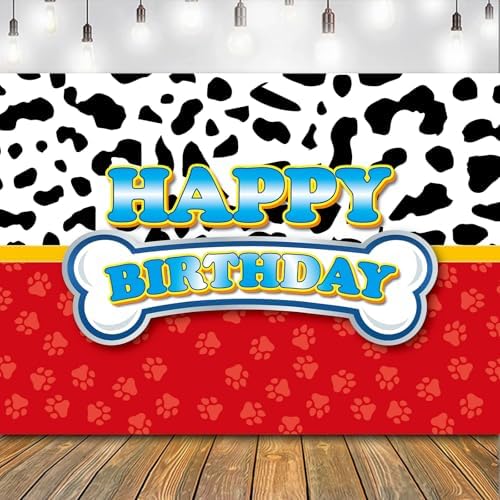Red Dog Paw Birthday Party Backdrop Set