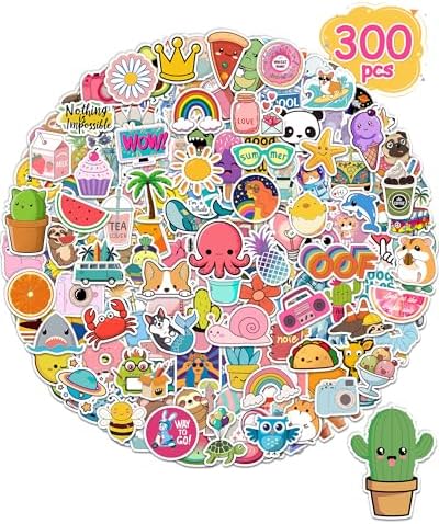 300 Pcs Cute Stickers for Kids and Teens