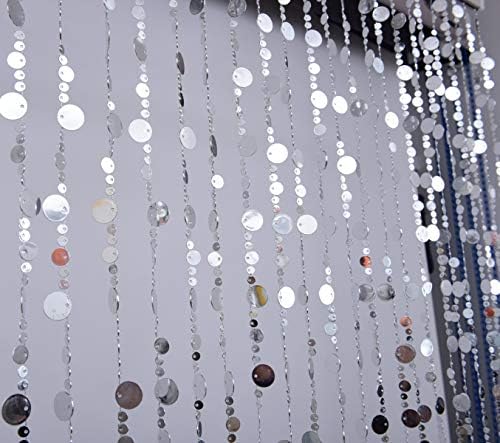 FlavorThings Silver Bubble Beaded Curtain 3x6