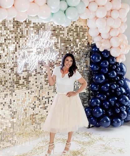 Shimmer Backdrop Light Gold Square 3ftx6ft for Events