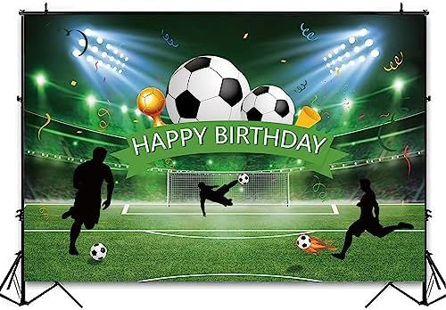 Soccer Birthday Party Backdrop Banner 5x3ft