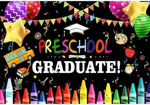 Laeacco Preschool Graduation Backdrop 6x4ft Black