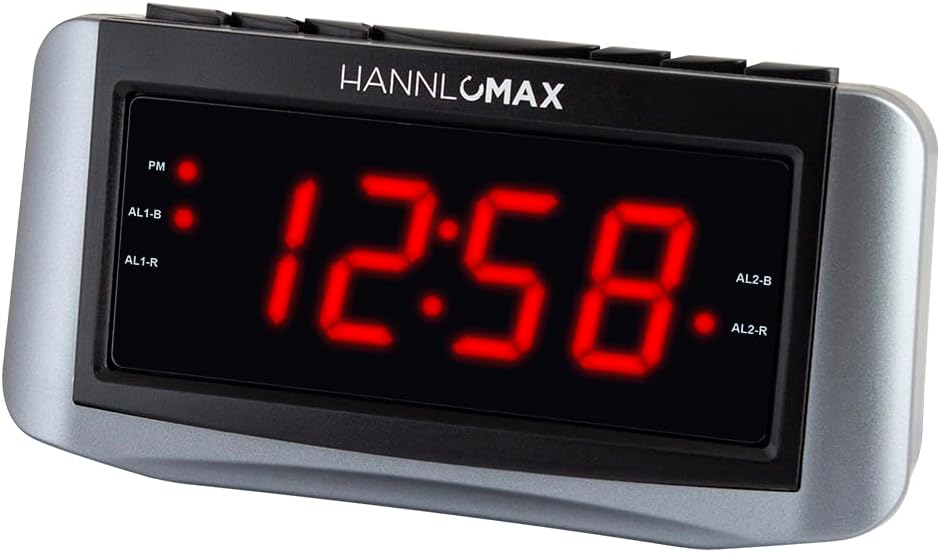 HANNLOMAX HX-117CR Alarm Clock with Dual Alarms and Radio