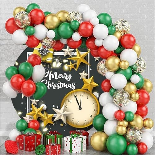 65ft Round Christmas Backdrop with Star Design