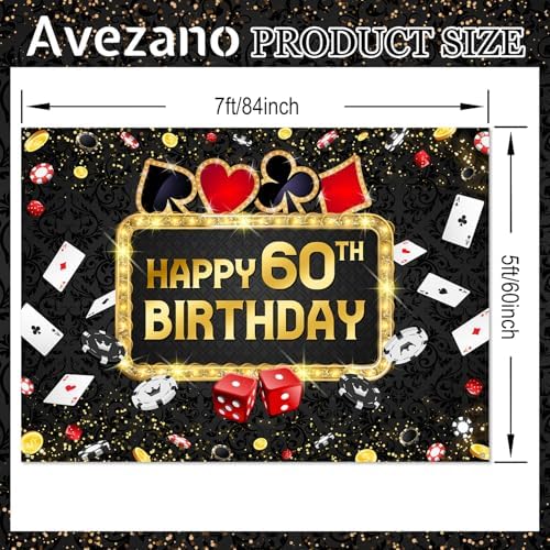 Avezano Casino Birthday Backdrop 7x5ft Las Vegas Theme